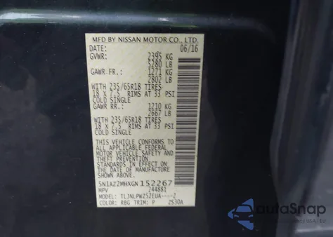 2016 Nissan Murano S from USA, damaged, VIN 5N1AZ2MHXGN152267